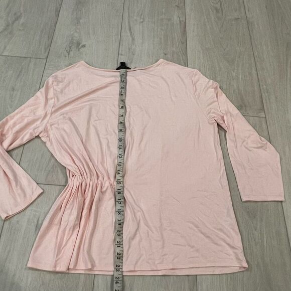 J.Crew Women's L - NWT Pale Pink Dolman Long Sleeve Side-Tie Tee - Picture 3 of 6